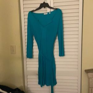 Teal women’s dress.